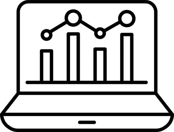 Chart Computer Distance Icon — Stock Vector