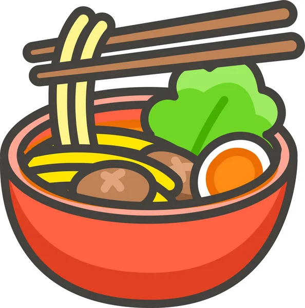 Bowl Humeante Icono Contorno Lleno Estilo Contorno Lleno — Vector de stock