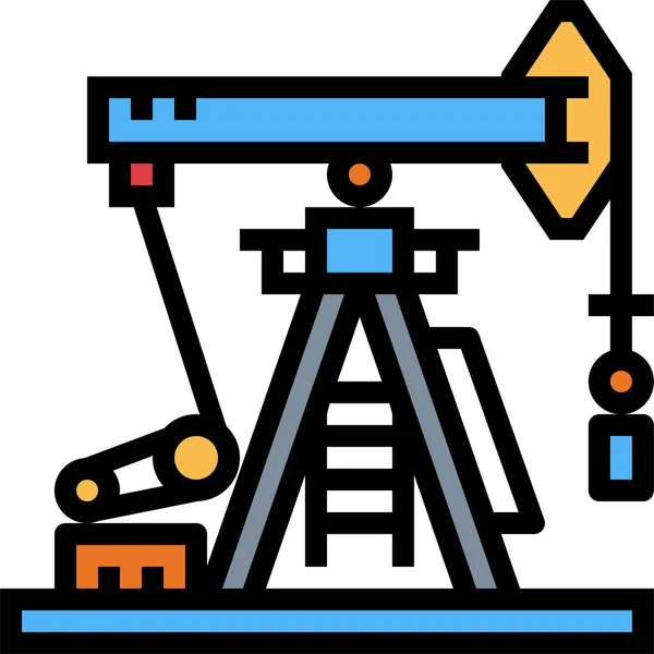 Edifícios Petróleo Ícone Petróleo Estilo Esboço Preenchido — Vetor de Stock