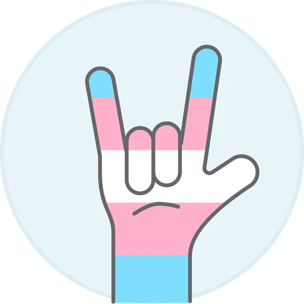 Cuernos Mano Lgbt Icono — Vector de stock