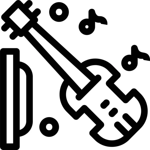 Обладнання Іконка Гітарної Музики Контурному Стилі — стоковий вектор