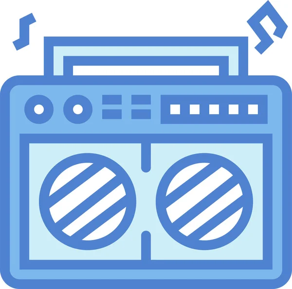 Kassetten Musikradio Ikone Ausgefüllten Umriss Stil — Stockvektor