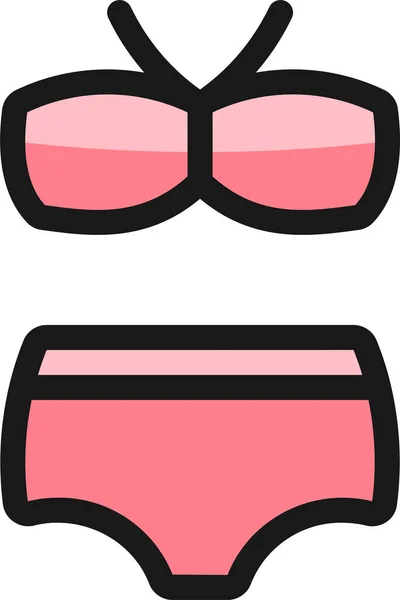 Underkläder Bikini Fyllda Kontur Ikon Fylld Kontur Stil — Stock vektor
