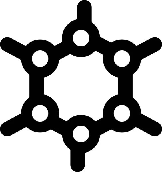 科学神经细胞系统图标的坚实风格 — 图库矢量图片