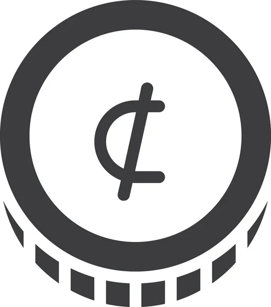 Icono Ghanés Comercio Cedi Estilo Sólido — Vector de stock