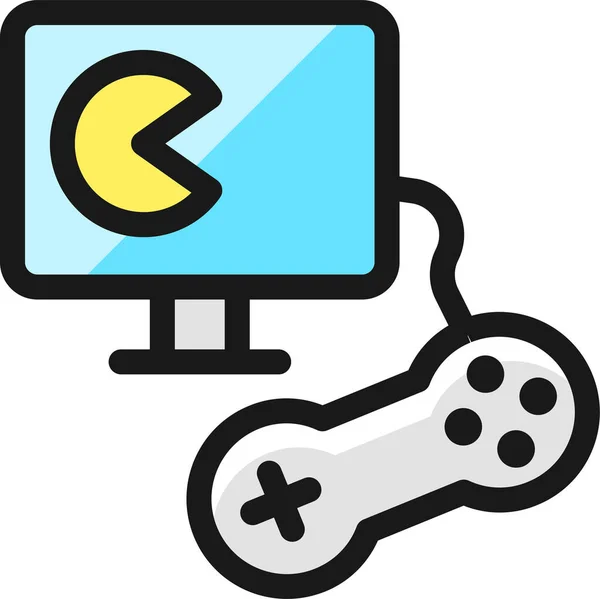 Video Game Controller Icon Filled Outline Style — Stock Vector