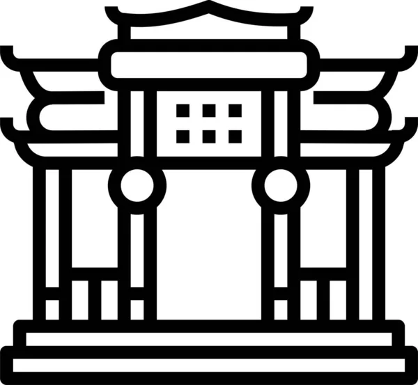 Kinesisk Monument Paifang Ikon Kinesisk Nyår Kategori — Stock vektor