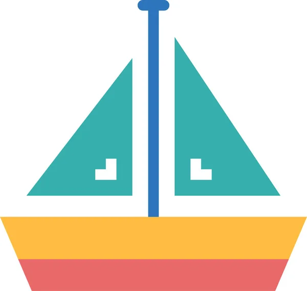 Boat Sailboat Sailing Icon Recreation Hobby Category — Stock Vector
