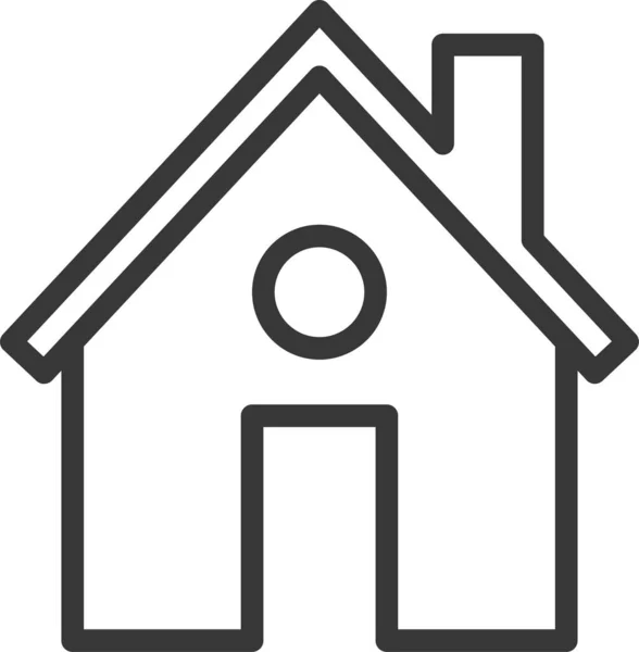 Výstavba Domů Ikona Stylu Osnovy — Stockový vektor
