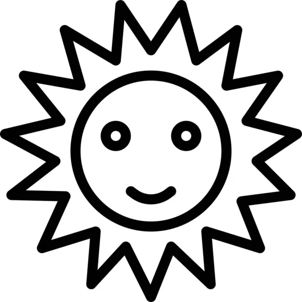 Sun Sunny Warm Icon Summer Category — Stock Vector