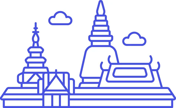 Architectuur Bangkok Kaew Icoon Cultuur Gemeenschappen Categorie — Stockvector