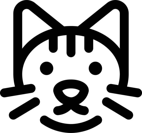 猫頭ペットアイコンのアウトラインスタイル — ストックベクタ