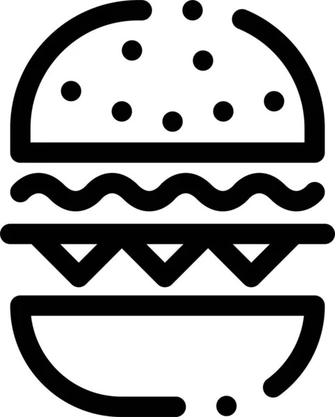 Burger Κανάδα Τρώνε Εικονίδιο Στυλ Περίγραμμα — Διανυσματικό Αρχείο