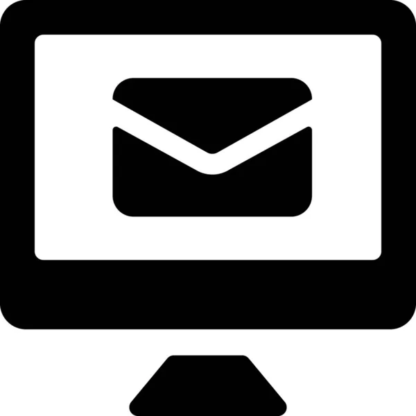 Leer Icono Del Monitor Correo Electrónico Estilo Sólido — Vector de stock