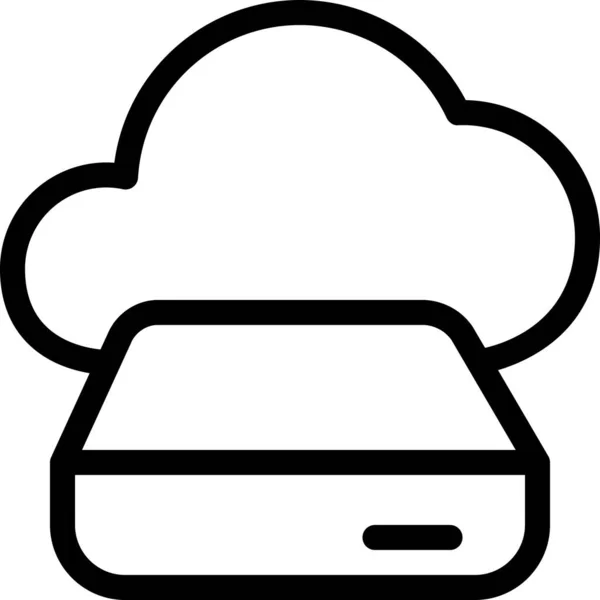 Nube Unidad Icono Internet Estilo Esquema — Archivo Imágenes Vectoriales