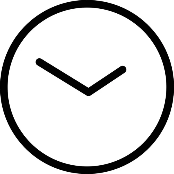 Klok Tijd Horloge Pictogram Omtrek Stijl — Stockvector