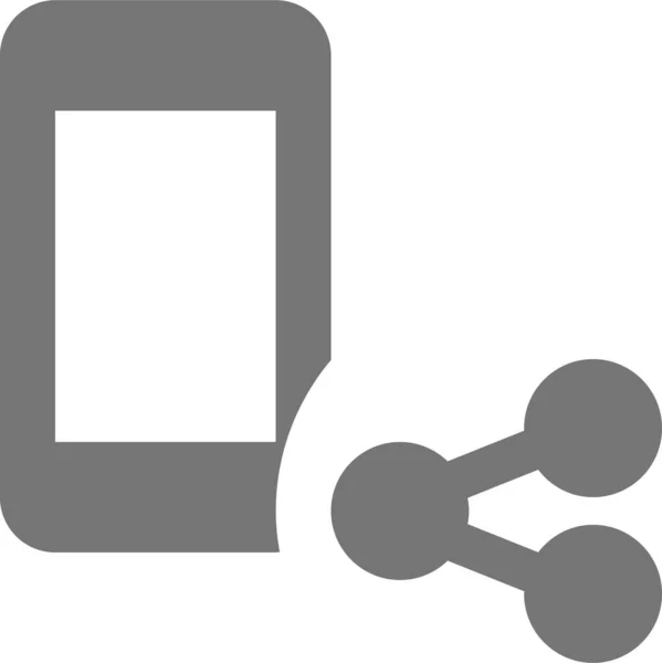 Значок Телефону Спільного Використання Смартфона Суцільному Стилі — стоковий вектор