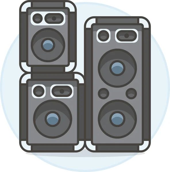 Icono Altavoces Música Categoría Música Sonora — Vector de stock