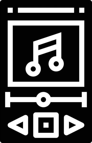 Icono Reproducción Música Multimedia Estilo Sólido — Vector de stock