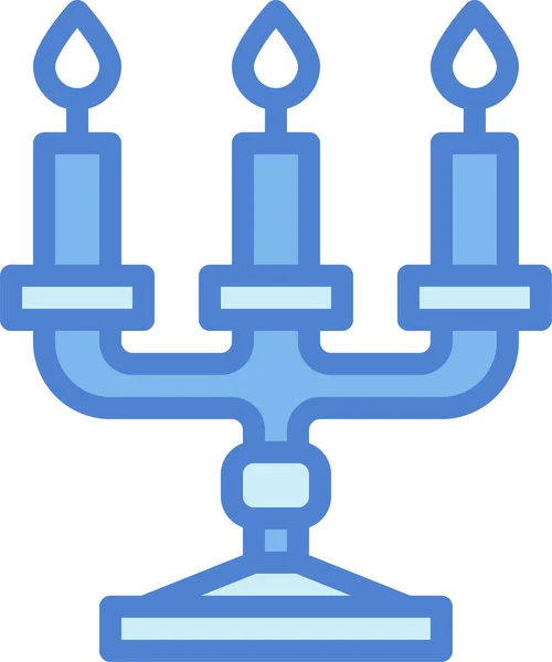 Kroonluchter Kandelaar Meubel Icoon Gevulde Outline Stijl — Stockvector