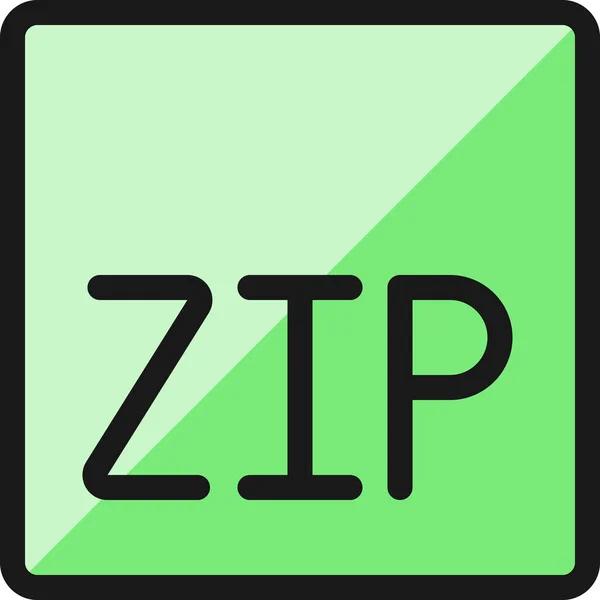Εικονίδιο Zip Filled Περίγραμμα Αρχείου Στυλ Γεμισμένο Περίγραμμα — Διανυσματικό Αρχείο