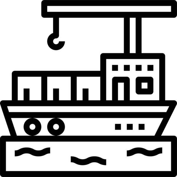 Logistic Online Εικονίδιο Πλοίου — Διανυσματικό Αρχείο