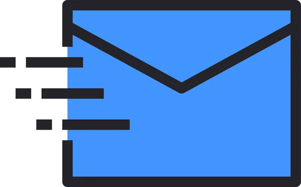 Ícone Envelope Email Comunicação Estilo Esboço Preenchido — Vetor de Stock