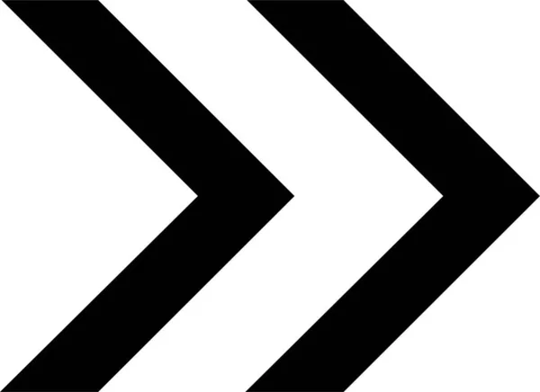 Dvojitá Symbol Šipka Ikona Pevném Stylu — Stockový vektor