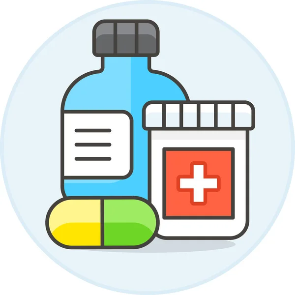 Bottle Capsule Drug Icon Hospitals Healthcare Category — Stock Vector