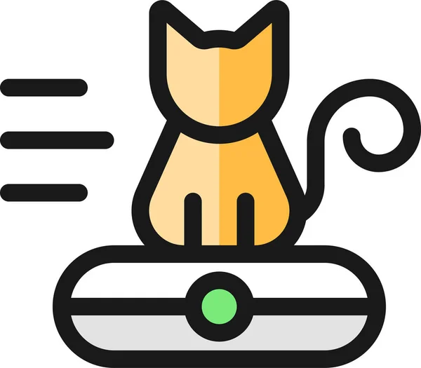 Cleaning Cat Filled Outline Icon Filled Outline Style — Stock Vector