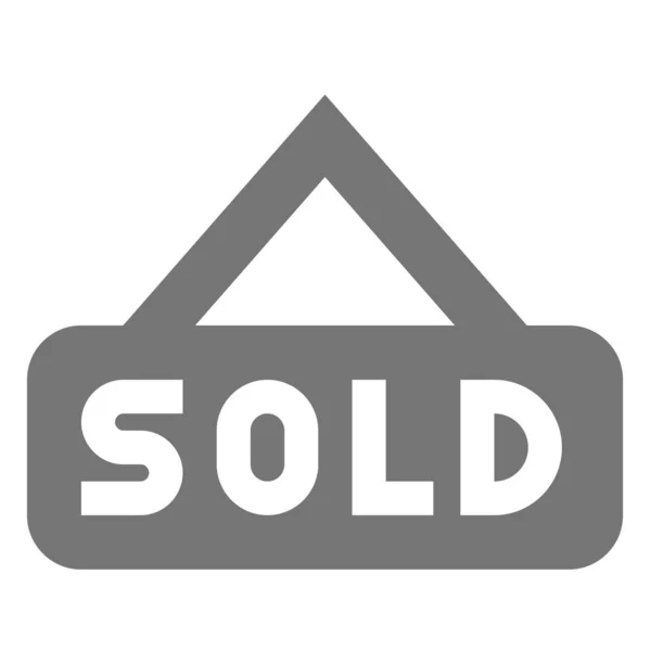 Schild Verkaufte Immobilien Ikone Solidem Stil — Stockvektor