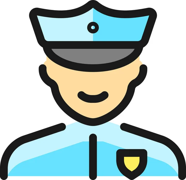 Man Police Filled Outline Icon Filled Outline Style — Stock Vector