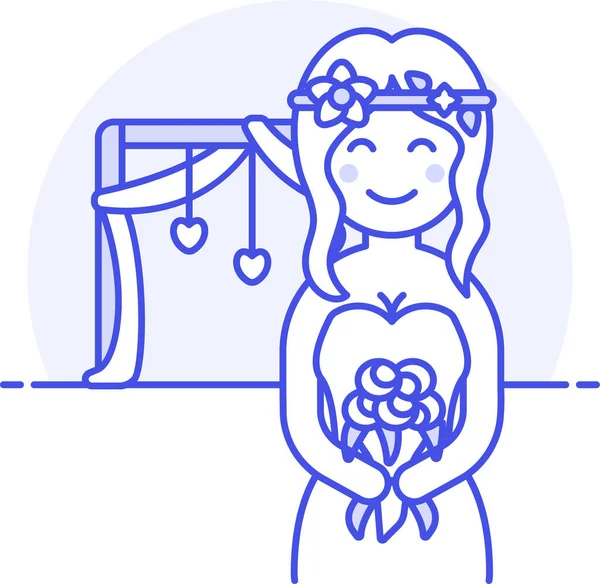 Arrangement Bouquet Bride Icon Filled Outline Style — Stock Vector