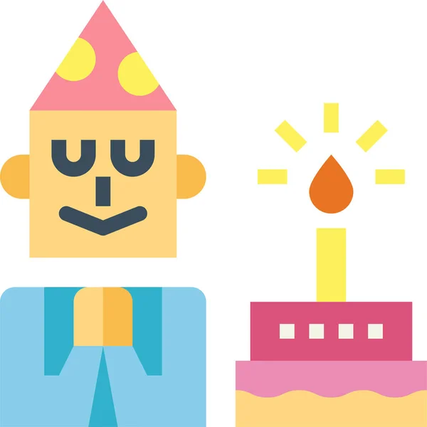 Ikona Imprezy Urodzinowej Płaskim Stylu — Wektor stockowy