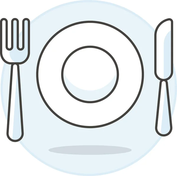餐具叉子图标 填充型 轮廓型 — 图库矢量图片