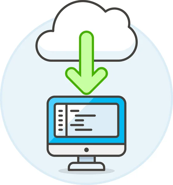 Cloud Computer Computing Icon — Archivo Imágenes Vectoriales