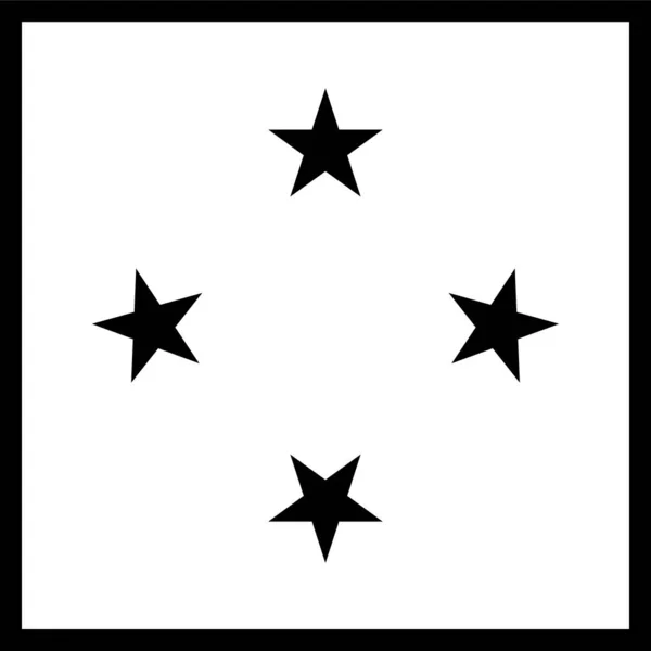Bandera Del País Micronesia Icono Estilo Del Esquema — Archivo Imágenes Vectoriales