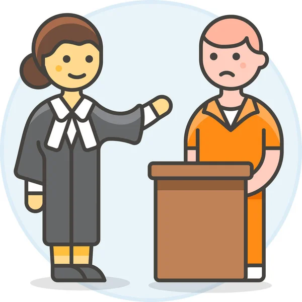 Tribunal Tribunal Abogado Icono — Vector de stock