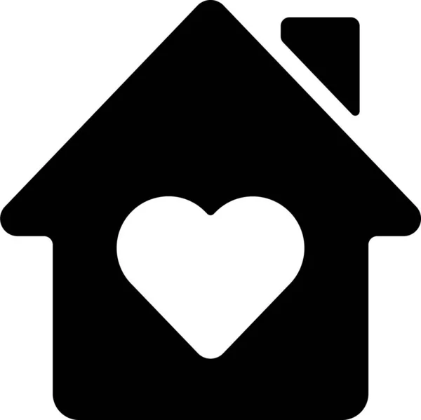 Corazón Casa Como Icono Estilo Sólido — Vector de stock