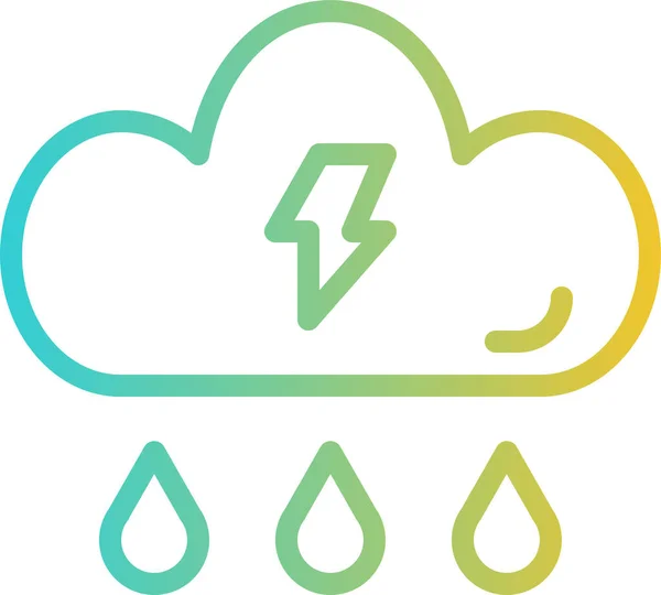 Météorologie Tempête Pluvieuse Icône Dans Catégorie Écologie Environnementalisme — Image vectorielle