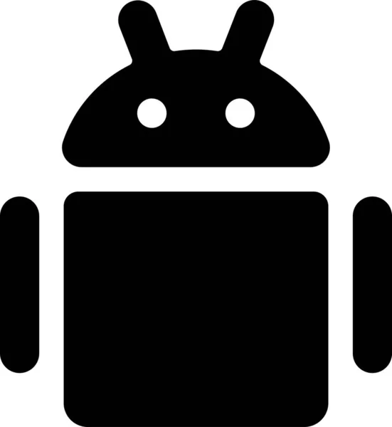 应用程序Bugdroid编程图标在坚实的风格 — 图库矢量图片