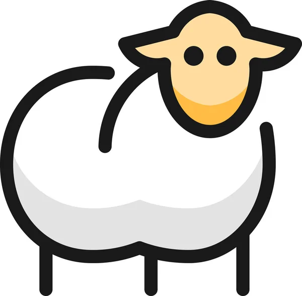 Livestock Sheep Body Icon Filled Outline Style — Stock Vector