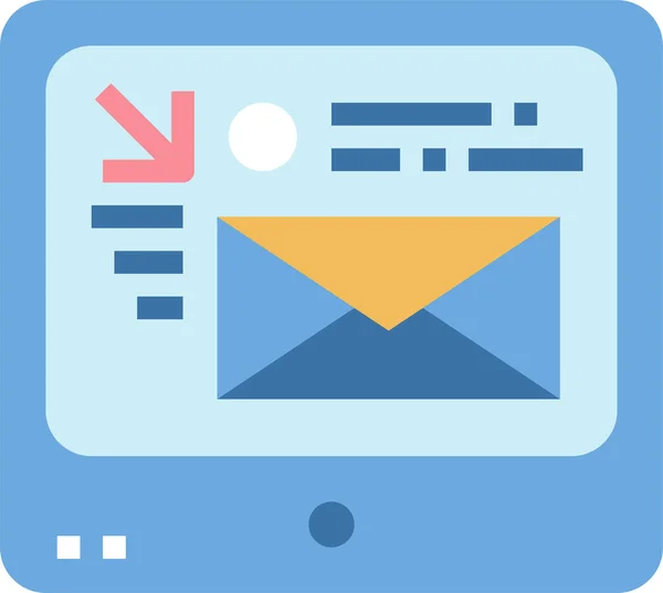 Ícone Marketing Envelope Mail Estilo Plano — Vetor de Stock
