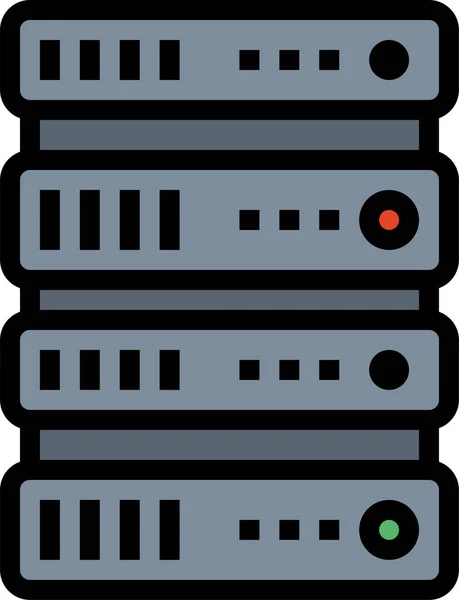 Database Hosting Icona Multimediale — Vettoriale Stock
