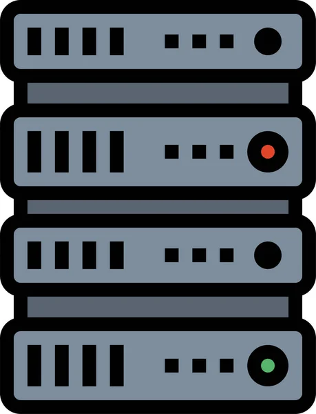 Base Datos Alojamiento Icono Multimedia — Vector de stock