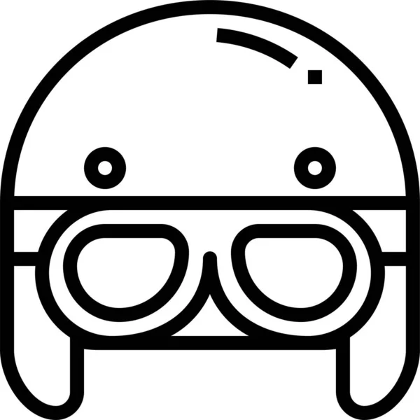 Gafas Ciclista Icono Sombrero — Vector de stock