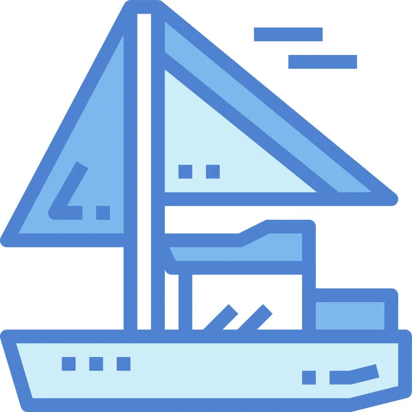 Boot Segelboot Transport Symbol Ausgefüllten Outline Stil — Stockvektor