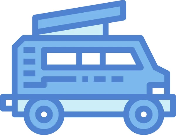 Icono Furgoneta Transporte Coche Estilo Contorno Lleno — Vector de stock