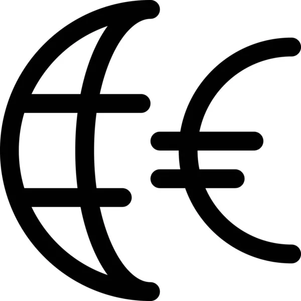 Валюта Евро Международный Иконка Стиле Наброска — стоковый вектор