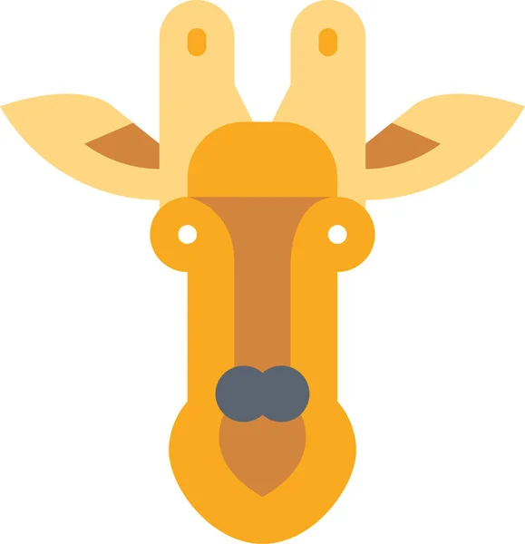 Ícone Mamífero Girafa Animal Estilo Plano — Vetor de Stock